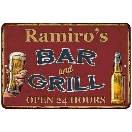 Ramiro's Red Bar and Grill Rustic Sign Decor 8x12 208120045543