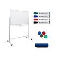 thumbnail image 3 of Excello Global Products Grand Tableau Blanc 48"x32 Pouces sur Roulettes : 1 Tableau Effaçable à Sec Magnétique Réversible avec Support Roulant, 4 Marqueurs Effaçables à Sec, 1 Gomme, 4 Aimants, 1 Plateau pour Marqueurs - EGP-HD-0066, 3 of 7