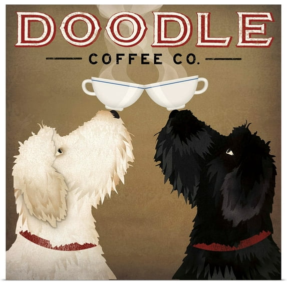 Great BIG Canvas | Rolled Ryan Fowler Poster Print entitled Doodle Coffee Double IV