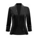 thumbnail image 1 of Cárdigan de Terciopelo para Mujer Cárdigan de Frente Abierto con Solapa Chaqueta Corta Negro M, 1 of 6