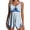 Z211 Sky Blue, variant on Mifsaly Women's Tankini Swimsuit Floral Printed Two Piece Bathing Suits Handkerchief Hem Tie Front Vacation Modest Swimwear with Boyshorts M
