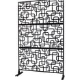 thumbnail image 4 of JERFIT Freestanding Privacy Screen for Patio and Garden, Decorative Metal Room Divider for Indoor Outdoor Use, Black Steel Panel Fence for Deck Balcony Lawn, 4 of 9