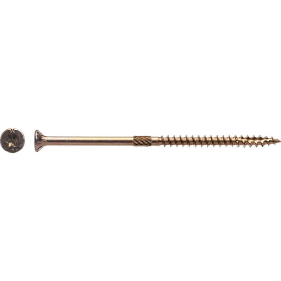 Big Timber 5015685 No.10 x 4 in. Star Wood Screws, Gold Zinc Coated - 1 lbs - Pack of 48