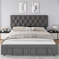 thumbnail image 2 of Modern Upholstered Bed Frame with Button Tufted Headboard, Noise Free Platform Bed with Storage Drawers - Heavy Duty Wooden Slats Support, No Box Spring Needed, 2 of 6