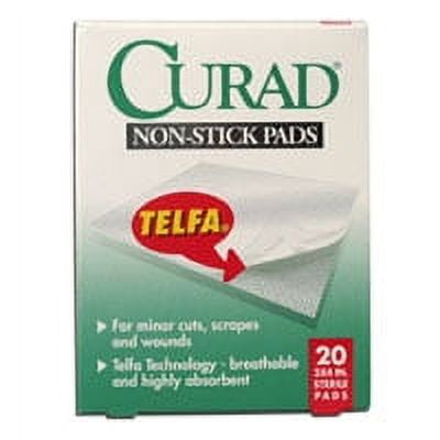 Curad Non-Stick Pads Ouchless, Model No: 27000, 3 Inches X 4 Inches Sterile Pads - 20 Ea