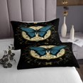 thumbnail image 3 of Erosebridal Boho Blue Butterfly Coverlet Set Queen, Hippie Astrology Bedding Set 3 Pieces, 3 of 5