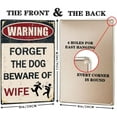 thumbnail image 2 of Funny Metal Garage Signs For Men Room Decor Little Man Cave Sign Vintage Bar Home Pub Office Wall Decorations,Forget The Dog Beware Of Wife Tin Signs 8x12Inch, 2 of 7