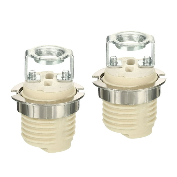 Uxcell Base Kit, 2 Pack Ceramic Lamp Holder with Socket Ring Removal Tool, White - Walmart.com