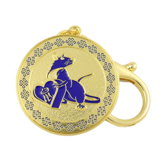 Feng Shui Rat Peach Blossom Amulet Keychain