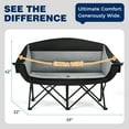 thumbnail image 2 of BRONZY Double Camping Chair Heavy Duty 600lbs Capacity with Dual Cup Holders & Carry Bag, Portable Folding 2-Person Outdoor Seat, 2 of 7