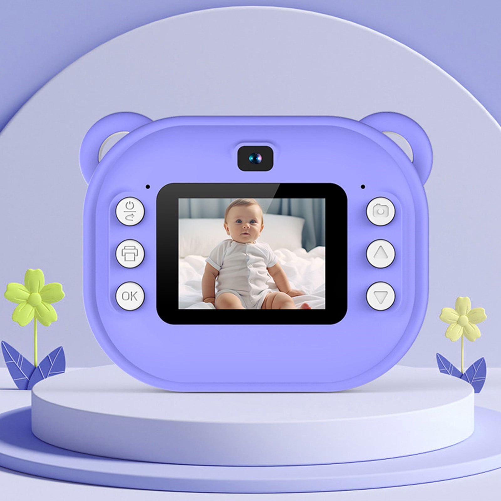 COM1950s Instant Print Camera,Digital Camera with Printer,2.4" Screen Portable Thermal Photo Printer with Dual Lens,Video Recording,Auto Focus,Gift for Beginners,Includes 2 Rolls Printing Paper
