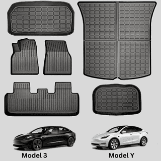 Model 3 2020-2023: Full All-weather Floor/Frunk/Trunk Mats Bundle Set –  EVACA, Premium Accessories for Tesla Model 3 & Model Y