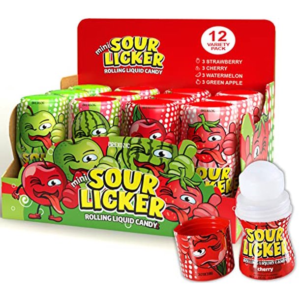 Sour Candy Licker, Gluten Free Sour Slime Candy Variety Pack 4 Flavors