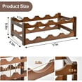 thumbnail image 2 of Wine Rack, 8 Bottles 2-Tier Free Standing Wine Racks, Wine Rack Countertop Holder Storage Shelf for Kitchen Cabinet Dining Room Bar (Brown), 2 of 8