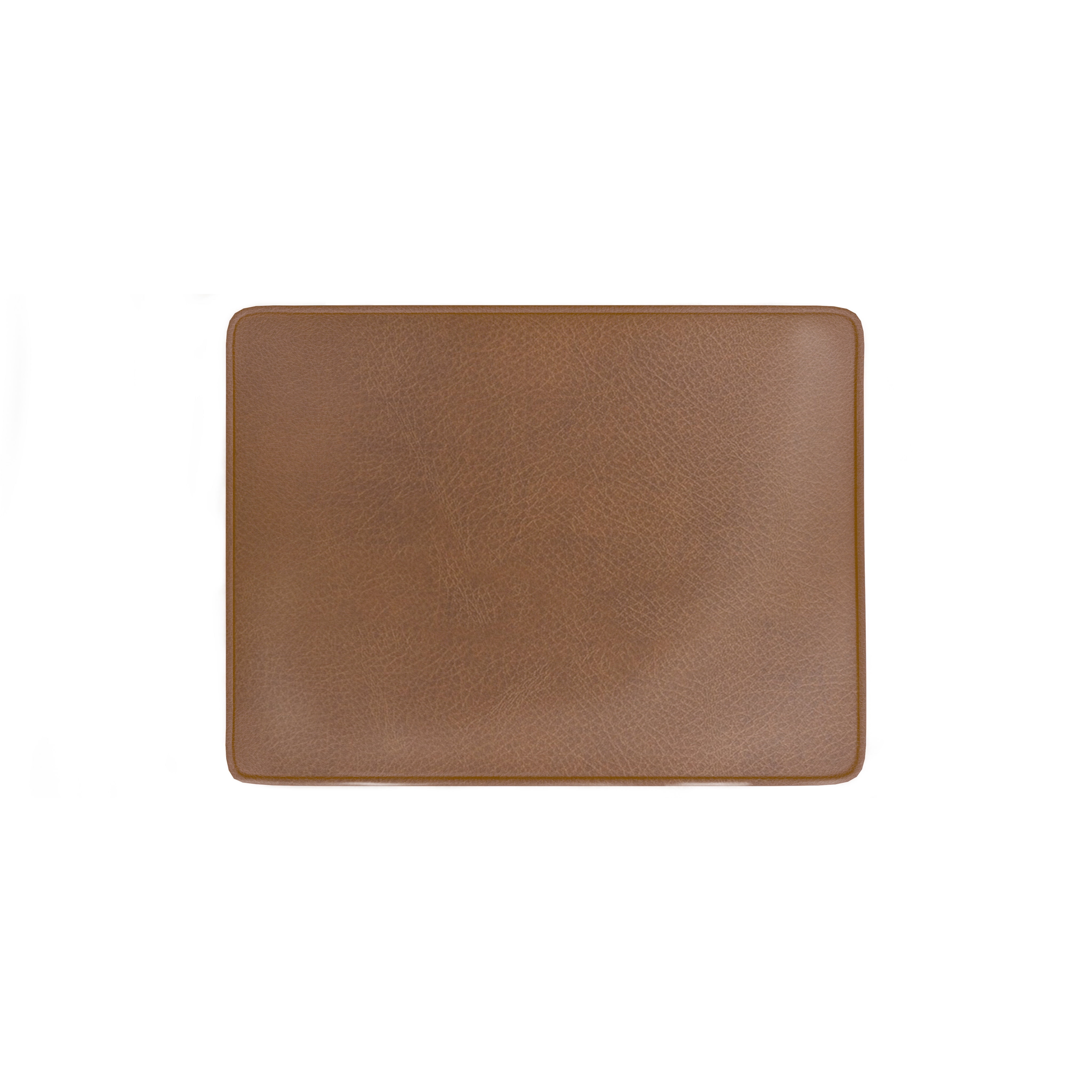 HomePop Dinah Storage Ottoman, Brown Faux Leather