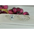 thumbnail image 2 of 3.8ct Halo Pear Cut Bridal Wedding Engagement Ring Diamond Simulated 925 Sterling Silver Anniversary Rings SKU:00157, 2 of 5