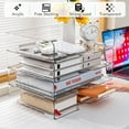 thumbnail image 2 of Paper Organizer Letter Tray, 4 Pack Acrylic Stackable Desk File Organizer,Clear File Organizer for Desk, Office Organizer for File Paper, Ipad, Letter, A4 Office File, Books, Notes, Paper Folder, 2 of 8