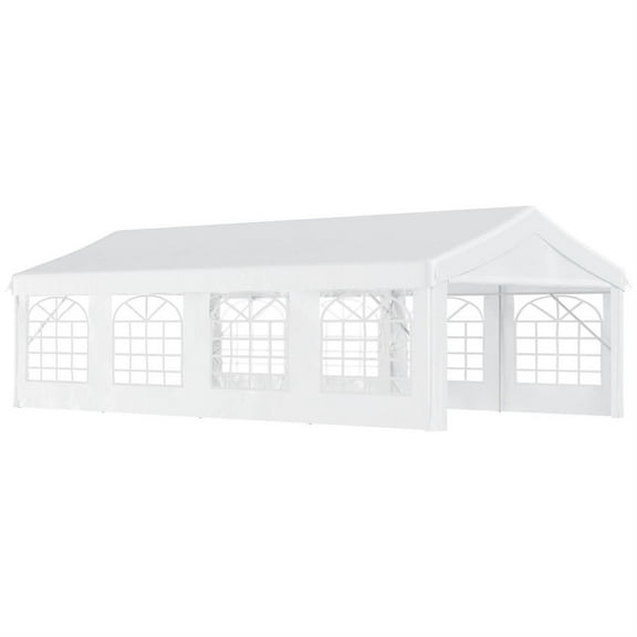 Demi Bonn 13 x 26 ft Heavy-duty Party Tent, Wedding Tent, Outdoor Canopies with 4 Sidewalls, 8 Windows, Gazebo Pavilion Shelter Canopy for Event, White
