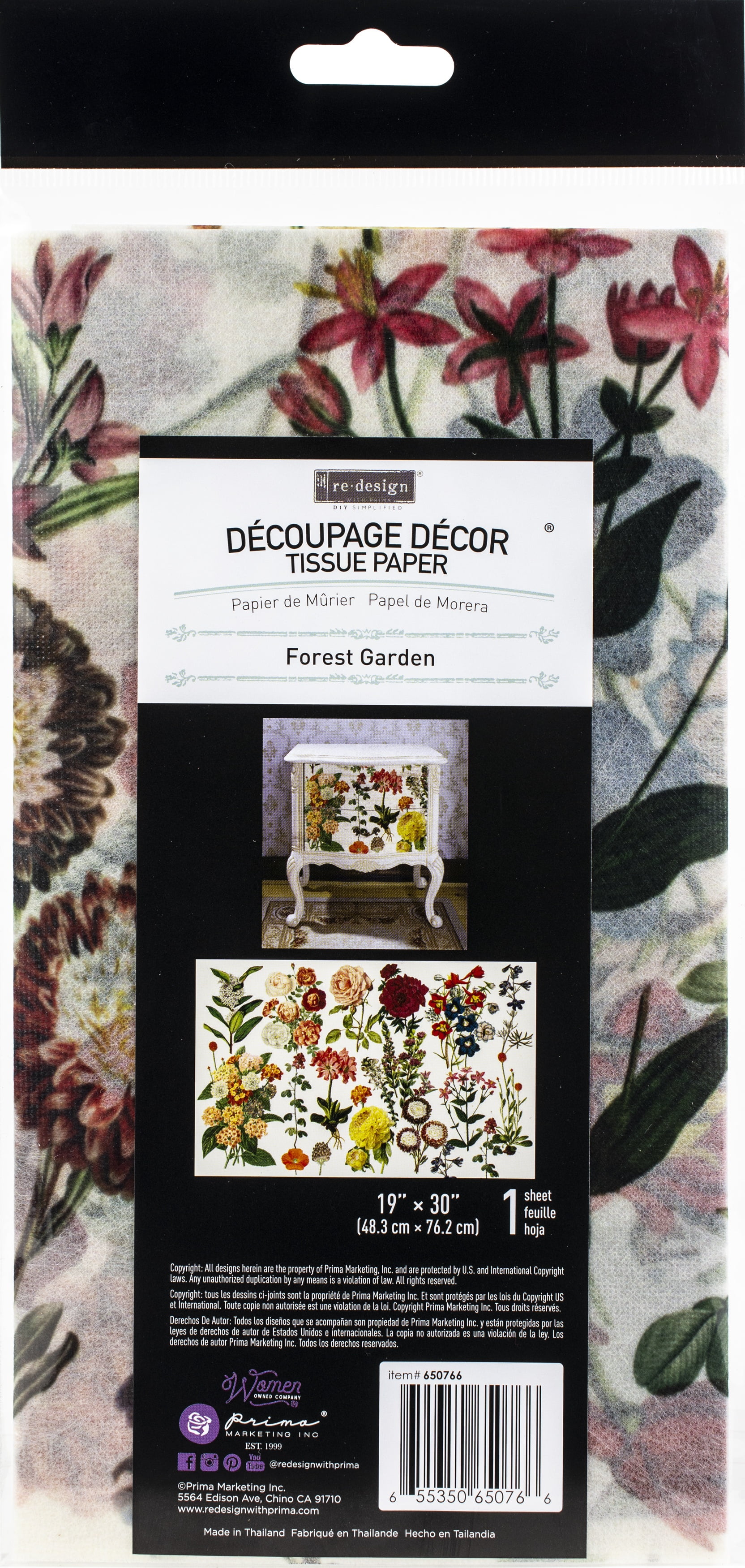 Prima Re-Design Decoupage Decor Tissue Paper 19X30-Forest Garden 