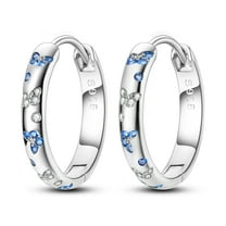 MULA Orignal Butterfly 925 Sterling Silver Big Hoop Earrings Blue AAA CZ For Women Jewelry Birthday Gift