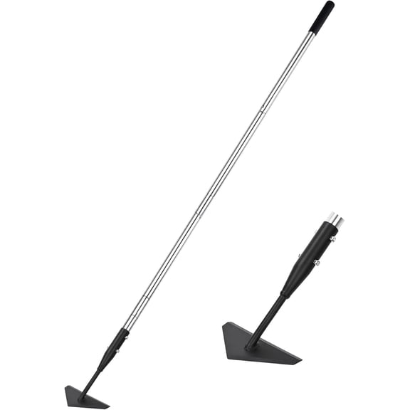 Triangle Garden Hoe, Carbon Steel Push-Pull Weeding Tool, Equipped with 57.5" Stainless Steel Long Handle  A Long-Handle Weeder for Digging, Weeding, Hoeing and Loosening Soil