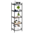 thumbnail image 7 of Bathroom Shelves Freestanding Bathroom Towel Storage 5 Tier Wire Shelving Unit with Guard Bathroom Shelf Organizer Standing for Pantry Kitchen Laundry Room Organization, Black, 7 of 7
