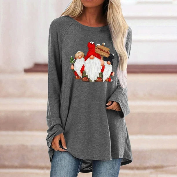 XZNGL Fashion Women Print Long Sleeve Comfortable Breathable Round-Neck  Sweatshirt 