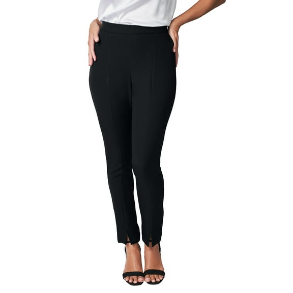 Jessica London Women's Plus Size Bi-Stretch Slit Front Ankle Pant