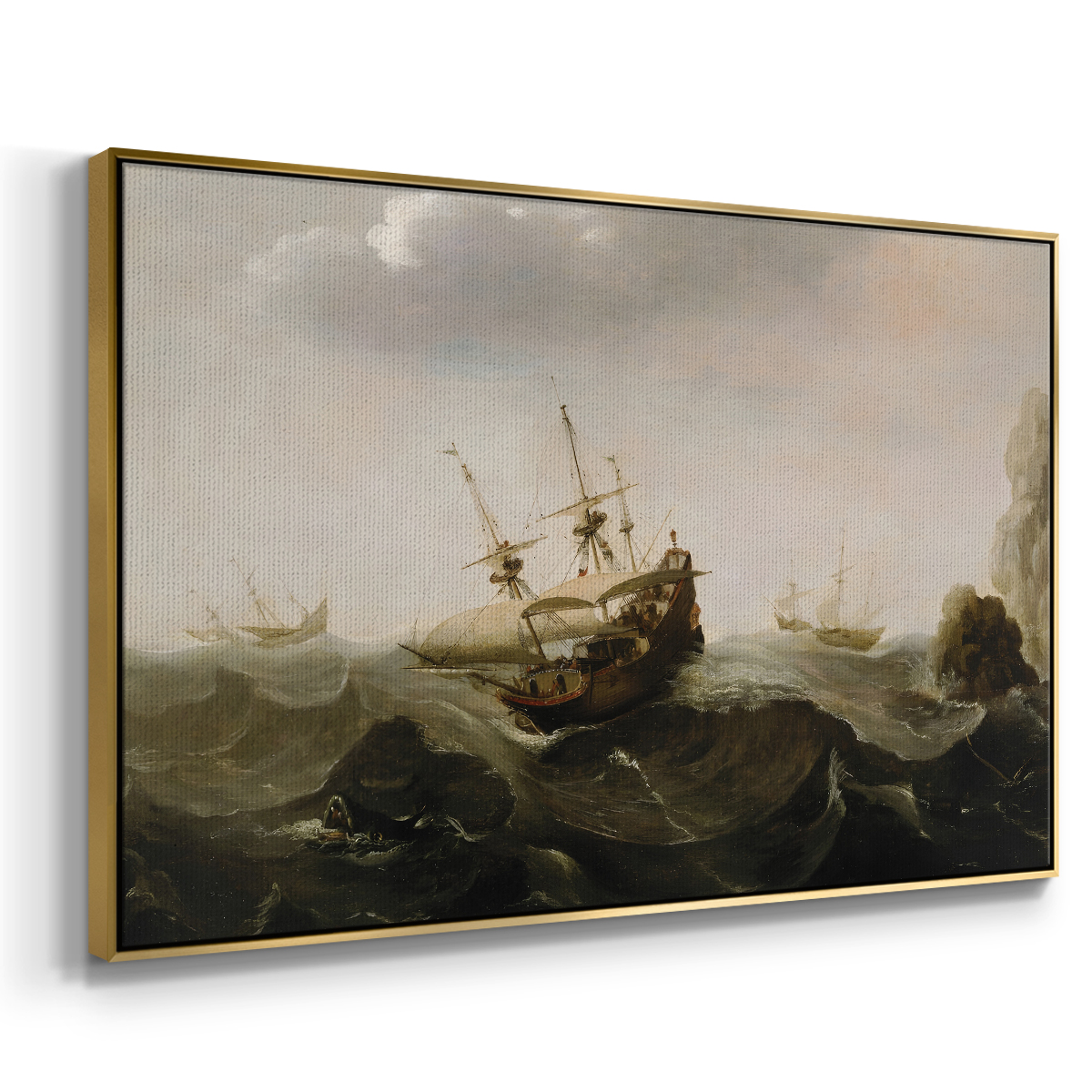 Vintage Landscape-CCLXV By Wexford Home Framed in Gold Wood Gallery Wrapped Canvas 27 in. x 41 in.