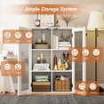 thumbnail image 3 of KZElegy 6 Cube Cabinet with Glass Door Bookshelf Storage Organizer,Anti-Tip Design,Glass Door Accent Cabinet,White, 3 of 7