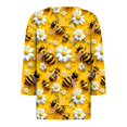 thumbnail image 5 of SOOMLON Womens 3/4 Length Sleeve Tops Plus Size Tunic Cotton Bee Festival Tops Casual V Neck Shirts Funny Honey Bee Print T Shirts 2025 Trendy Spring Summer Ladies Tops Loose Fit Outfits Pullover XL, 5 of 5