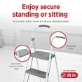 thumbnail image 3 of Rubbermaid 3 Step Folding Ladder, Steel Foldable Step Stool, White, 3 of 11