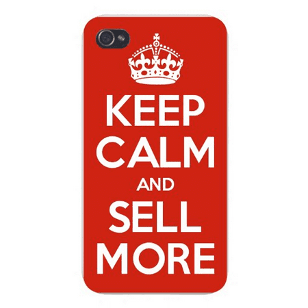 Apple Iphone Custom Case 4 4s White Plastic Snap on - Keep Calm and Sell More (Best Place To Sell Used Iphone 4)