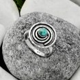 thumbnail image 3 of Spiral Natural Copper Blue Turquoise 925 Sterling Silver Ring s.9 Jewelry R-1361 SDR175299, 3 of 5