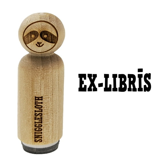 Ex-Libris Books Bookplate Latin Fun Text Rubber Stamp for Scrapbooking Crafting Stamping - Mini 1/2 Inch
