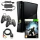 thumbnail image 1 of Xbox 360 S 250GB Game Console Black with Halo 4 and 2 Retrofam Black Controllers (Refurbished), 1 of 5
