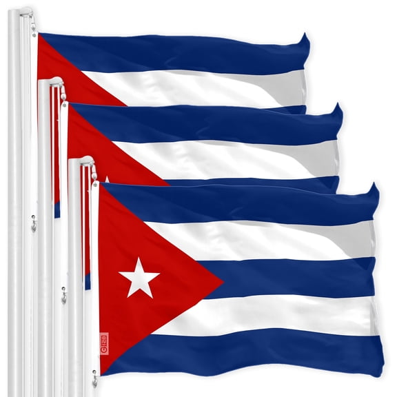 Cuba Cuban Flag 3x5FT 3-Pack 150D Printed Polyester By G128