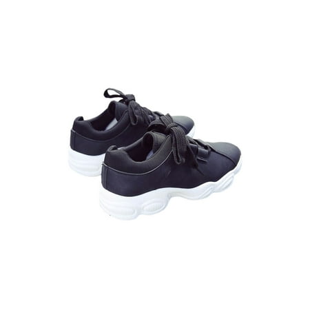 

Daeful Ladies Athletic Shoes Breathable Sneakers Sport Running Shoe Fashion Lightweight Trainers Gym Black 7.5
