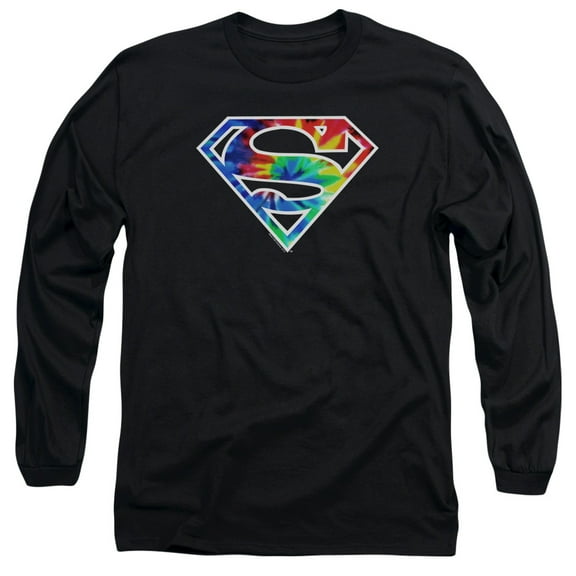 Superman - Superman Tie Dye Logo - Long Sleeve Shirt - Large
