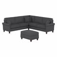 thumbnail image 2 of Coventry 99W L Shaped Sectional with Ottoman in Charcoal Gray Herringbone Fabric, 2 of 5