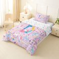 thumbnail image 2 of jejeloiu Cartoon Unicorn Monogram D Twin Comforter Sets For Girls,Magic Star Initial Print Bedding Set For Kids,Colorful Stars Reversible,2pcs, 2 of 7