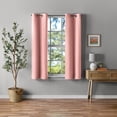 thumbnail image 2 of Mainstays Pink Blush Solid Blackout Grommet Curtain Panel Pair, Set of 2, 30 in x 63 in, 2 of 10