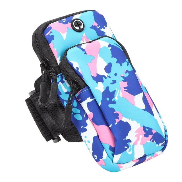 Sports Arm Bag, Skin Friendly Fabric Armband Bag For Mobile Phones With Length Below 16 Cm/ 6.3 In Type - Blue Pink