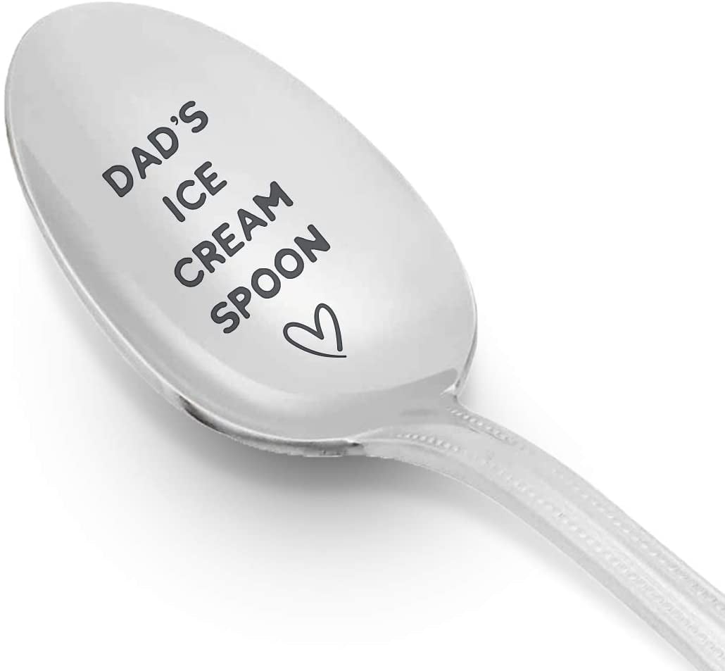 Stainless Steel Spoon Fathers Day Gift Ideas Engraved Spoon Dad The Ice Cream Killer Spoon Size Of 7 Inches Creative Items Dad Gifts From Daughter Birthday Gifts For Dad 
