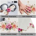 thumbnail image 3 of 1pc Floral Border Absorbent Non-Slip Bathroom Thickened Flannel Rug Decor,Soft,Quick Drying,Suitable For Indoor/outdoor Use,Bathrooms,Bedrooms,Kitchens,Terrace,Laundry Rooms,16"x24", 3 of 9