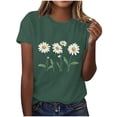 thumbnail image 2 of Xdegoge Womens Botanical Daisy Garden Graphic Short Sleeve Crewneck T Shirt Wildflower Print Nature Inspired Summer Casual Loose Comfort Fashion Tee Artistic Floral Pattern Style Tops Shirts, 2 of 5