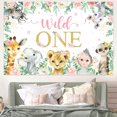 thumbnail image 2 of Wonmelody Wild One 1st Birthday Decorations Girls Jungle Safari Animal 1st Birthday Party Supplies Boho Floral 1st Birthday Decor Wild One Backdrop Banner Cake Topper Balloon Decorations Girl, 2 of 6