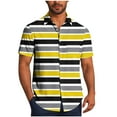 thumbnail image 2 of Awdenio Oversized Tshirts for Men Striped Casual Short Sleeve Button Down Summer Beach Shirt Tropical Hawaiian Shirts, 2 of 6