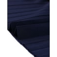 thumbnail image 5 of DARING DIVA V-Neck Short Sleeve Belted A-Line Pleated Dress M Dark Blue, 5 of 6