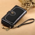 thumbnail image 3 of Stylago Vintage Wallet for Women Detachable Wristlet Retro Leather Credit Card Holder Zipper Long Purses for Shopping Travel Black, 3 of 8